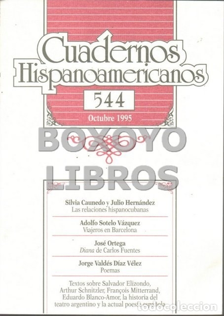 Libros de segunda mano: REVISTA. Cuadernos hispanoamericanos. N&uacute;m. 544 (Octubre, 1995)