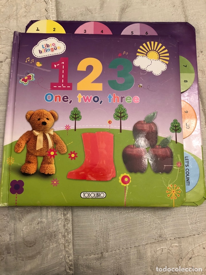 Libros de segunda mano: Libro biling&uuml;e 1,2,3, one, Two,three,infantil,bebe,didactico - Foto 4