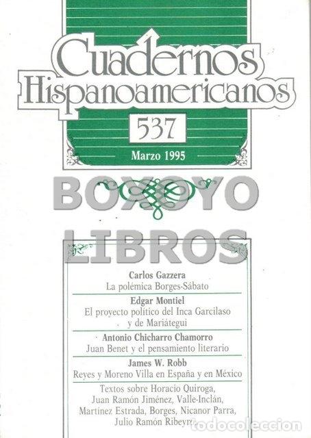 Libros de segunda mano: REVISTA. Cuadernos hispanoamericanos. N&uacute;m. 537 (Marzo, 1995).
