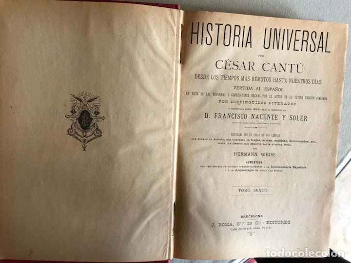 Libros de segunda mano: Historia Universal. C&eacute;sar Cant&uacute;. Tomo 6 - Foto 2