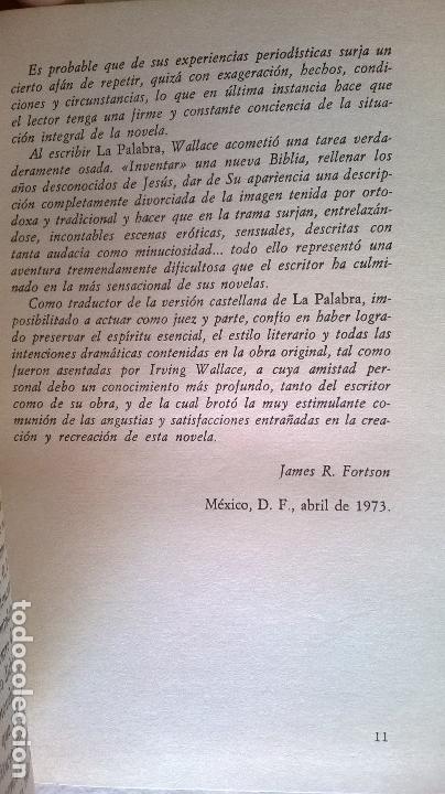 Libros de segunda mano: La palabra, Irving Wallace, EDICIONES GRIJALBO - Foto 4