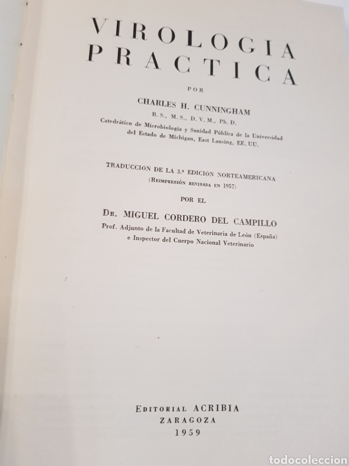 Libros de segunda mano: VIROLOGIA PRACTICA - CHARLES H. CUNNINGHAM - Foto 2