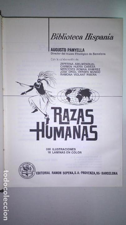 Libros de segunda mano: VL * RAZAS HUMANAS * A. PANYELLA * HISPANIA SOPENA 1979 * - Foto 3