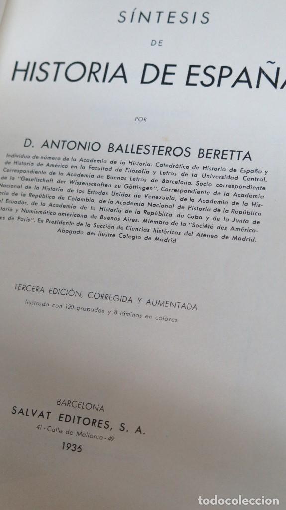Libros de segunda mano: 1936.- SINTESIS DE HISTORIA DE ESPA&Ntilde;A. ANTONIO BALLESTEROS - Foto 2