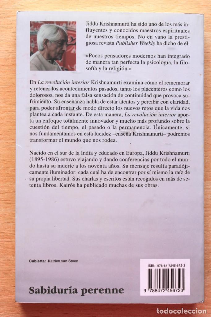 Libros de segunda mano: Krishnamurti - La revoluci&oacute;n interior. Transformar el mundo - Kair&oacute;s - Foto 2