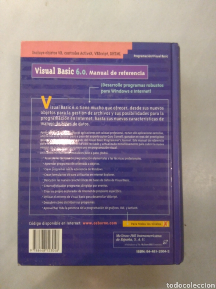 Libros de segunda mano: Visual Basic 6.0. Manual de referencia. Mc Graw Hill. Gary Cornell - Foto 3