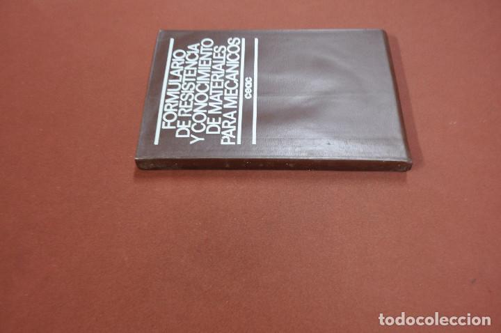 Libros de segunda mano: Formulario de resistencia y conocimiento de materiales para mecanicos ediciones CEAC - TM1 - Foto 2
