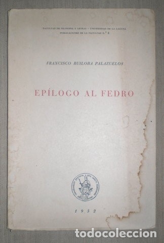 Libros de segunda mano: RUILOBA PALAZUELOS, Francisco: EPILOGO AL FEDRO
