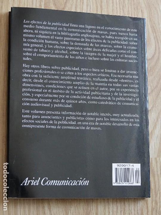 Libros de segunda mano: Los efectos de la publicidad Jos&eacute; luis Le&oacute;n Ariel comunicaci&oacute;n 1996 - Foto 2