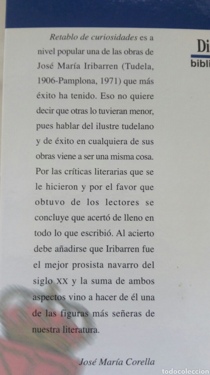 Libros de segunda mano: Retablo de curiosidades. Jos&eacute; Mar&iacute;a Iribarren. - Foto 2