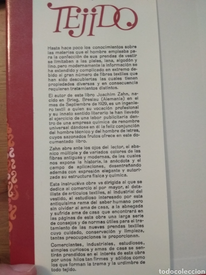 Libros de segunda mano: Historia del tejido. Joachin Zahn. Zeus. - Foto 2