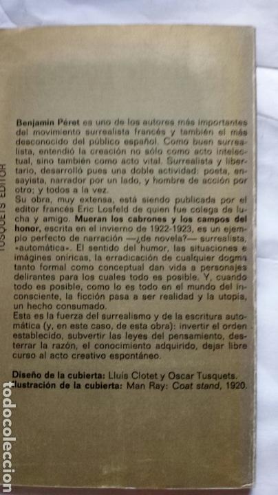 Libros de segunda mano: Mueran los cabrones y los campos del honor. Benjamin P&eacute;ret. - Foto 2
