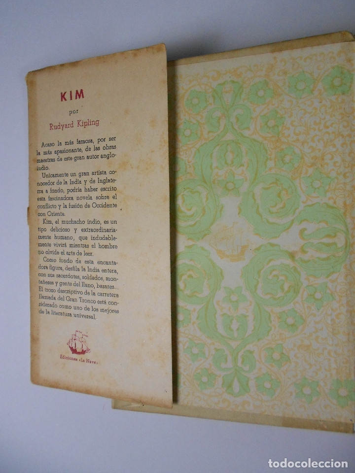 Libros de segunda mano: KIM (RUDYARD KIPLING) EDICIONES LA NAVE - 1942 - Foto 6