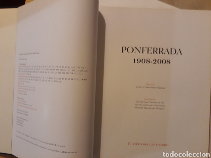 Libros de segunda mano: Libros Le&oacute;n - Ponferrada 1908 - 2008 el libro del Centenario Vicente Fern&aacute;ndez - Foto 7
