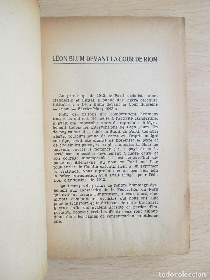 Libros de segunda mano: L&eacute;on Blum devant la cour de Riom, de L&eacute;on Blum - Foto 5