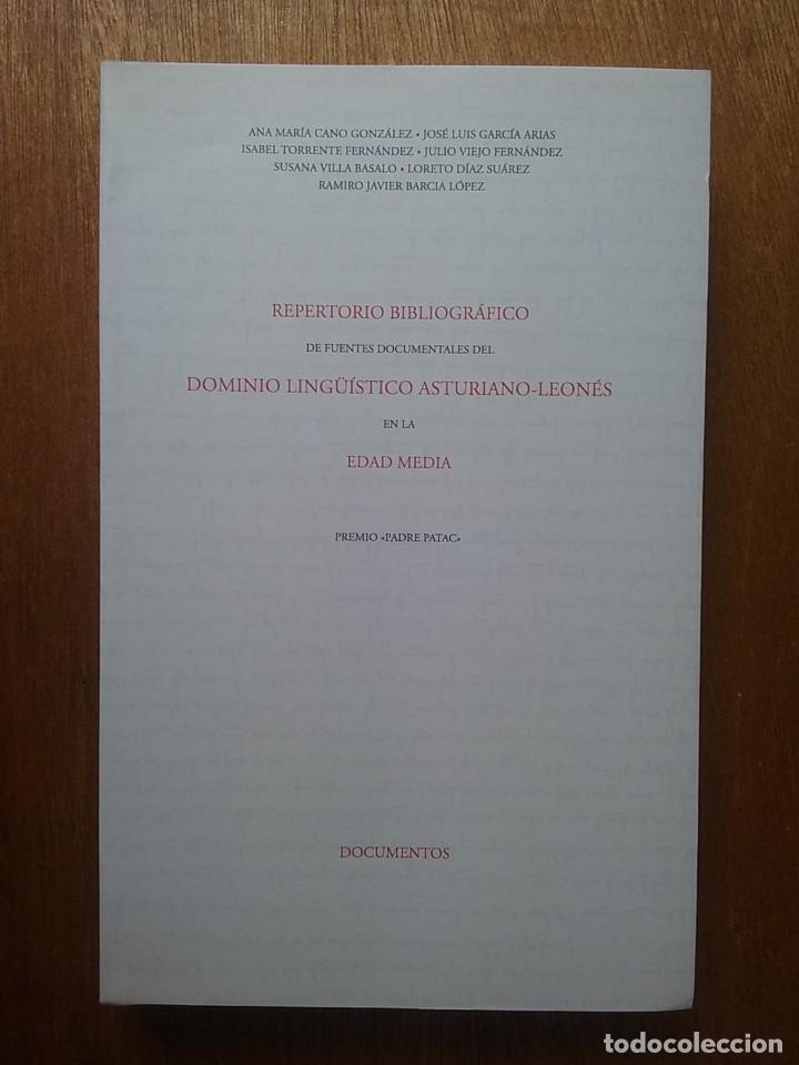 Second hand books: REPERTORIO BIBLIOGRAFICO FUENTES DOCUMENTALES DOMINIO LING&Uuml;ISTICO ASTURIANO LEONES EN LA EDAD MEDIA