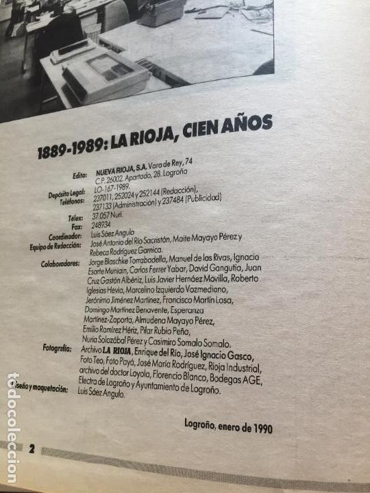 Libros de segunda mano: CENTENARIO 1889-1989 LA RIOJA - Foto 3