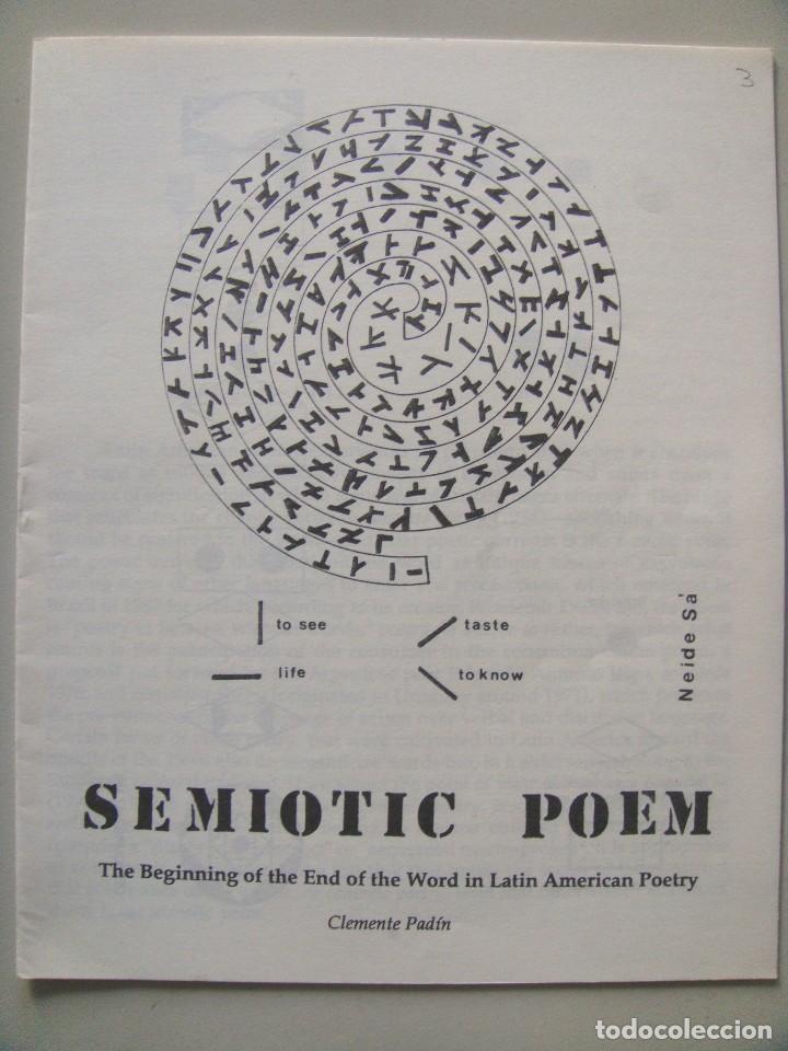 Libros de segunda mano: Clemente Padin: SEMIOTIC POEM. Poesia Visual - Foto 1