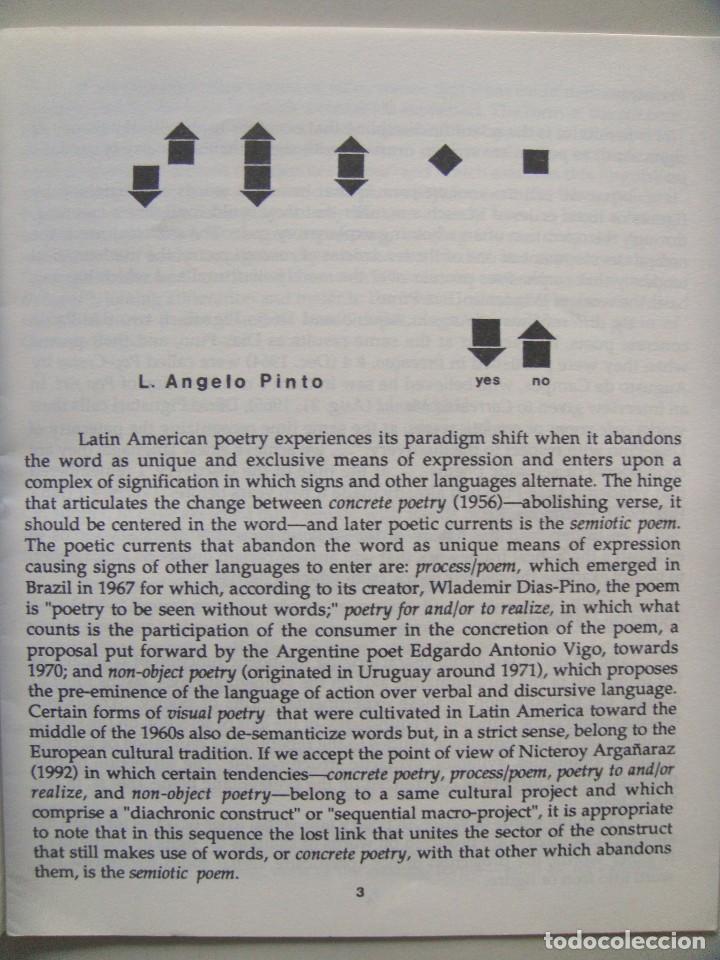 Libros de segunda mano: Clemente Padin: SEMIOTIC POEM. Poesia Visual - Foto 2