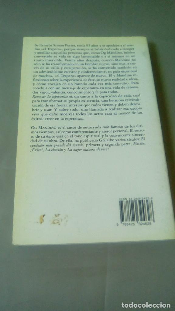 Libros de segunda mano: RENOVAR LA ESPERANZA.- OG MANDINO - Foto 2