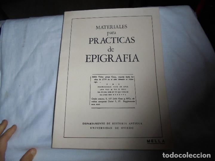 Libros de segunda mano: MATERIALES PARA PRACTICAS DE EPIGRAFIA.DEPARTAMENTO DE HISTORIA ANTIGUA UNIVERSIDAD DE OVIEDO.