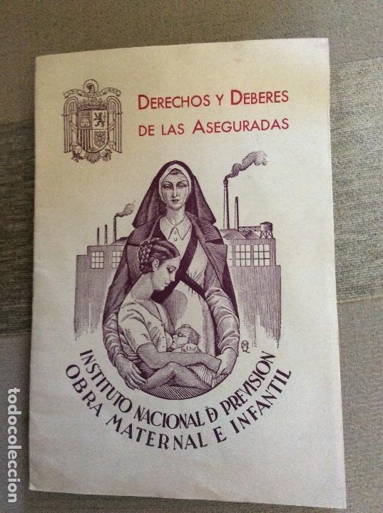 Libros de segunda mano: DERECHOS Y DEBERES DE LAS ASEGURADAS - INSTITUTO NACIONAL DE PREVISION, 1941 - Foto 1