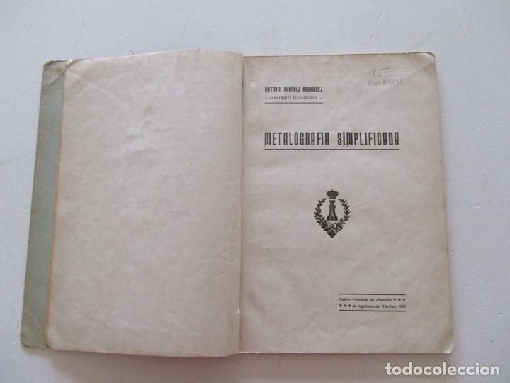 Libros de segunda mano: ANTONIO S&Aacute;NCHEZ RODR&Iacute;GUEZ    Metalograf&iacute;a Simplificada.   RMT87131 - Foto 1