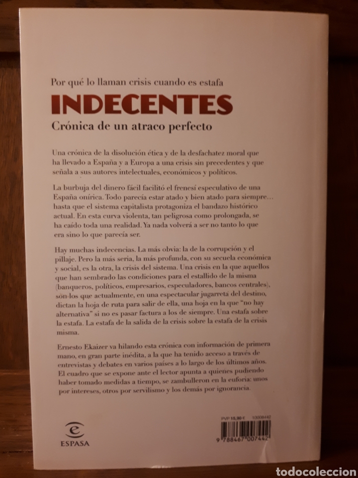 Libros de segunda mano: INDECENTES - Ernesto Ekaizer - Foto 2