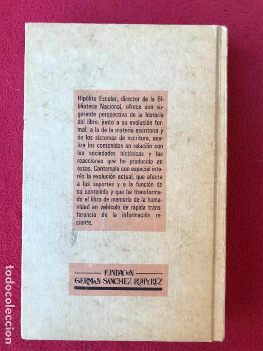 Libros de segunda mano: Historia del libro. Hip&oacute;lito Escolar. 1984 - Foto 2