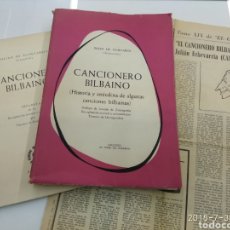 Libros de segunda mano: CANCIONERO BILBAINO HISTORIA Y ANECDOTA CANCIONES BILBAINAS J. DE ECHEVARRIA 11/400 PAIS VASCO