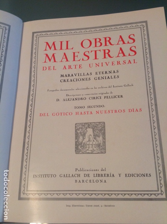 Libros de segunda mano: MIL OBRAS MAESTRAS DEL ARTE UNIVERSAL. INSTITUTO Gallach - Foto 15