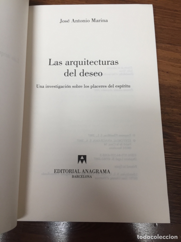 Libros de segunda mano: Libro Las arquitecturas del deseo. Jode Antonio Marina - Foto 2