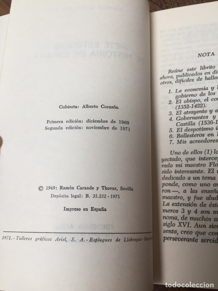 Libros de segunda mano: Libro Estudios de historia de Espa&ntilde;a. Ramon Carande. - Foto 2