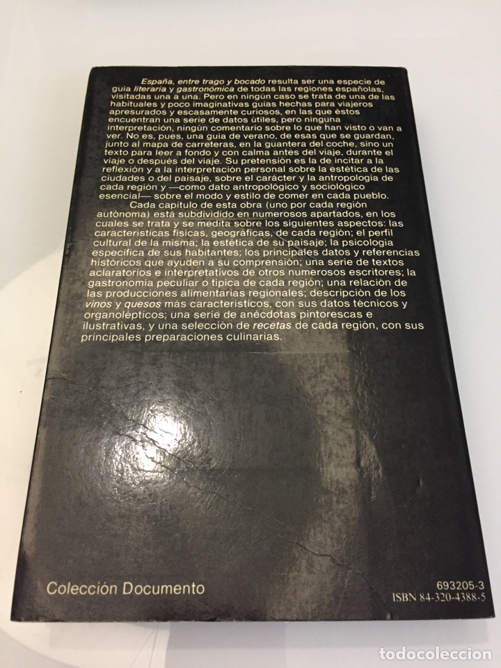 Libros de segunda mano: Libro Espa&ntilde;a, entre trago y bocado. Enrique Sordo - Foto 2