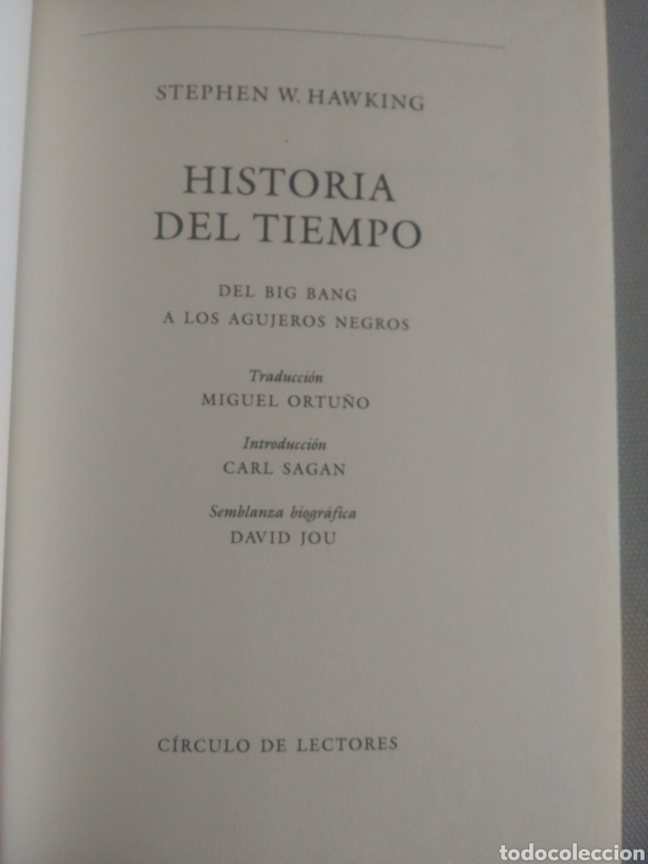 Libros de segunda mano: Historia del tiempo ,Stephen Hawking. C&iacute;rculo de Lectores - Foto 3