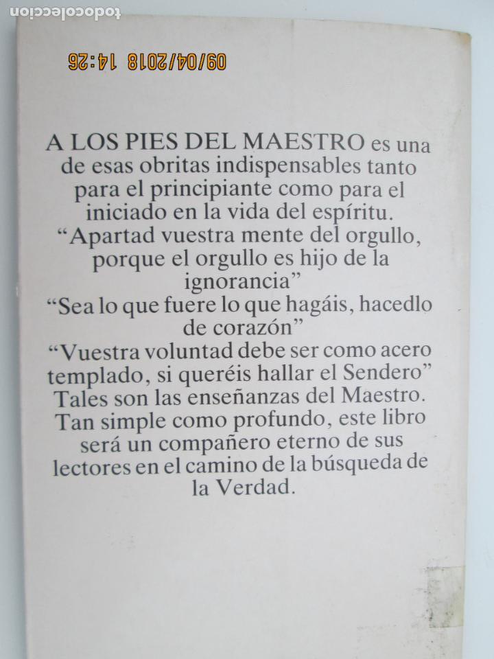 Libros de segunda mano: A LOS PIES DEL MAESTRO  - ALCYONE - EDICIONES OBELISCO 1983 - Foto 2