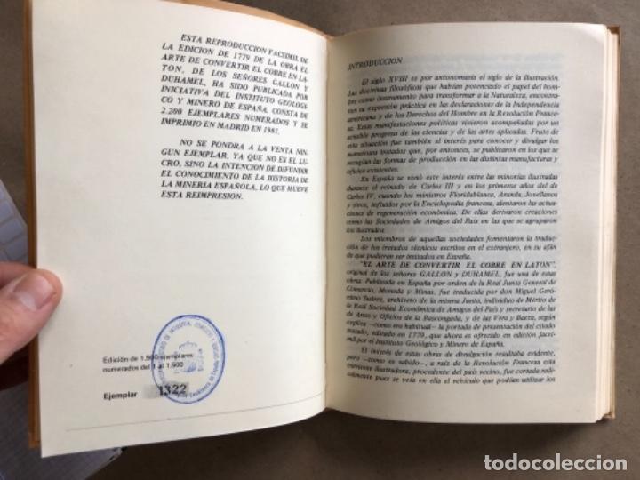 Libros de segunda mano: ARTE DE CONVERTIR EL COBRE EN LAT&Oacute;N. FACS&Iacute;MIL DE LA OBRA DE 1779. EJEMPLAR NUMERADO. - Foto 2