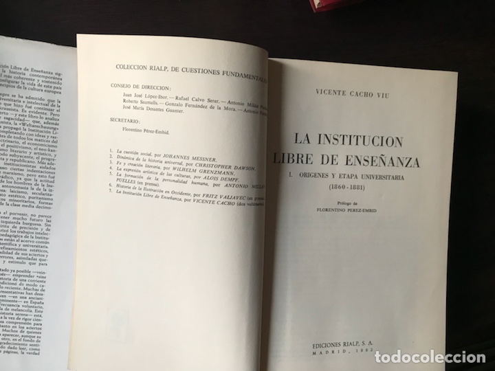 Libros de segunda mano: La Instituci&oacute;n Libre de Ense&ntilde;anza. Vicente Cacho - Foto 4