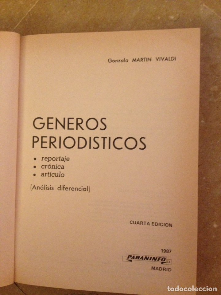 Libros de segunda mano: G&eacute;neros period&iacute;sticos (G. Mart&iacute;n Vivaldi) - Foto 2