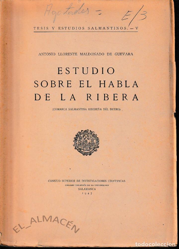 Libros de segunda mano: ESTUDIO SOBRE EL HABLA DE LA RIBERA (A. LLORENTE 1947) SIN USAR - Foto 1