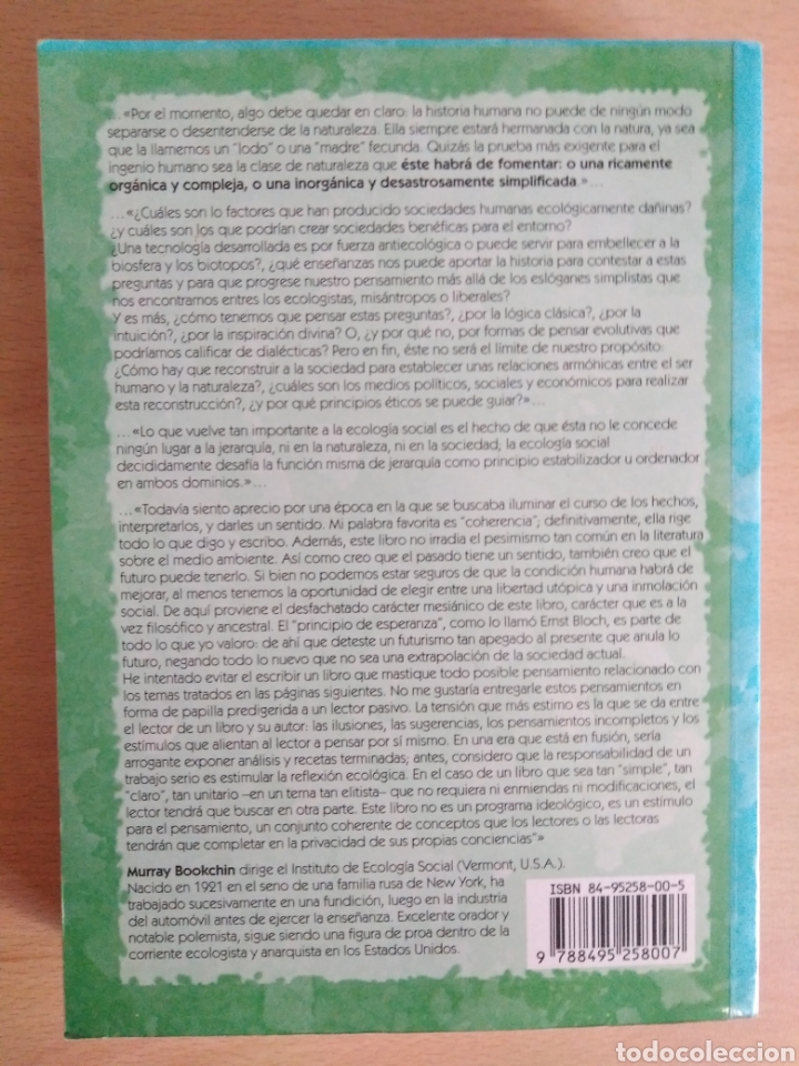 Libros de segunda mano: Murray Bookchin - La ecolog&iacute;a de la libertad. - Foto 2
