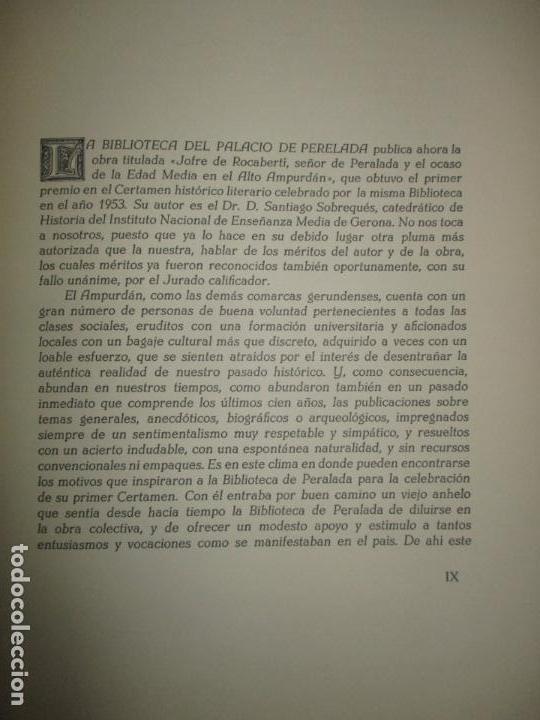 Libros de segunda mano: JOFRE VIII DE ROCABERT&Iacute;, SE&Ntilde;OR DE PERALADA... SOBREQUES VIDAL, Santiago. 1955. - Foto 4