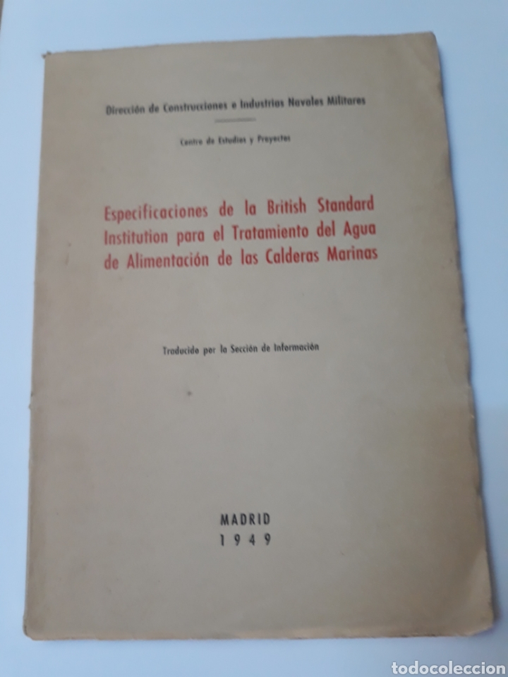 Libros de segunda mano: . Especificaciones de la British Standard institution para tratamiento del .Historia militar t&eacute;cnica
