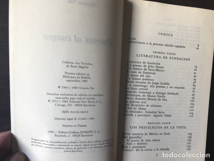 Libros de segunda mano: Puertas al campo. Octavio Paz - Foto 3