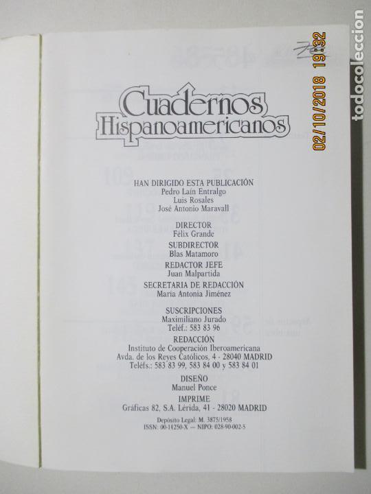 Libros de segunda mano: CUADERNOS HISPANOAMERICANOS. 485 - 86. HOMENAJE A RAFAEL ALBERTI. 1990 - Foto 2