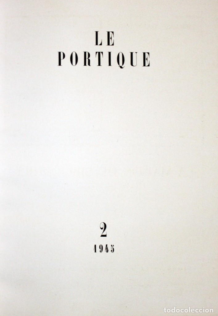 Libros de segunda mano: LE PORTIQUE. - [Revista.] - Par&iacute;s, 1945. - Foto 1
