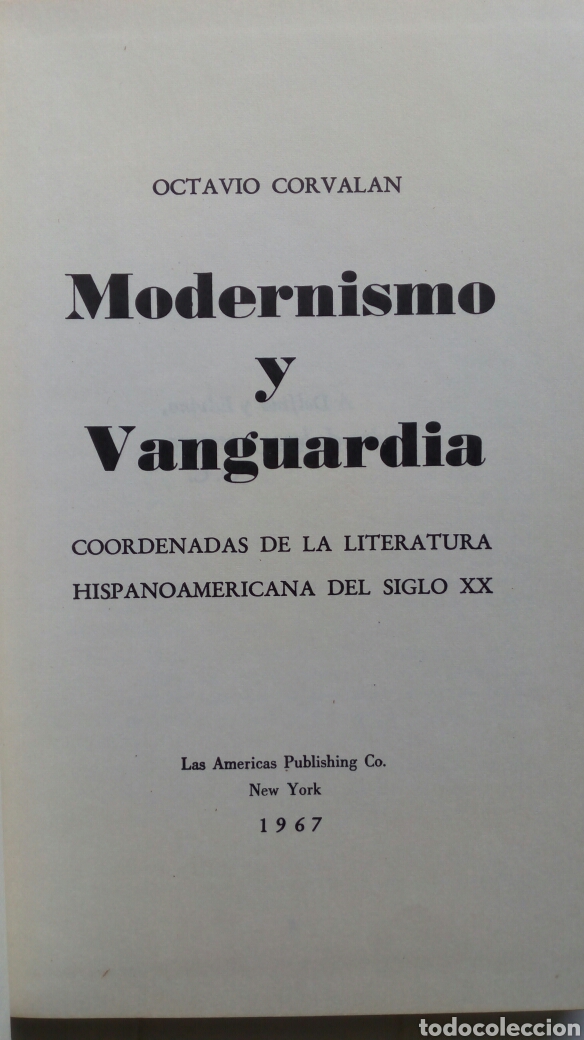 Libros de segunda mano: Modernismo y Vanguardia. Octavio Corvalan. - Foto 3