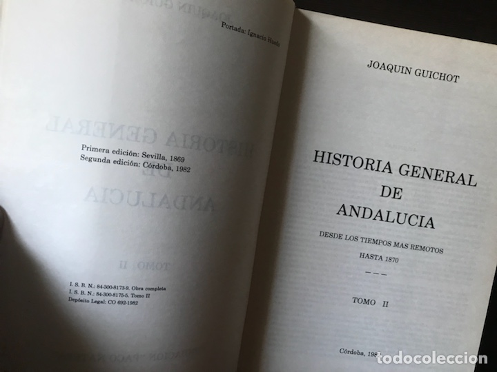Libros de segunda mano: Historia general de Andaluc&iacute;a. Joaqu&iacute;n Guichot. Dos libros. - Foto 6