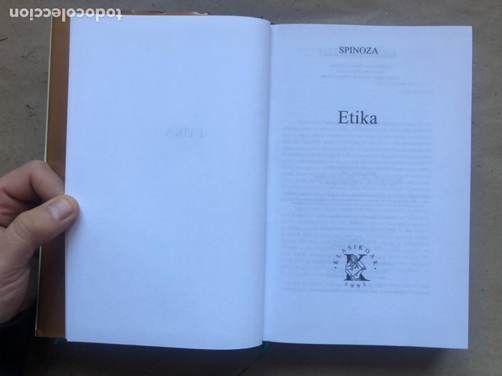 Libros de segunda mano: ETIKA. SPINOZA. KLAIKOAK 1991. (1ªEDICIÓN 1997). EUSKARAZ. - Foto 3 - 136588828