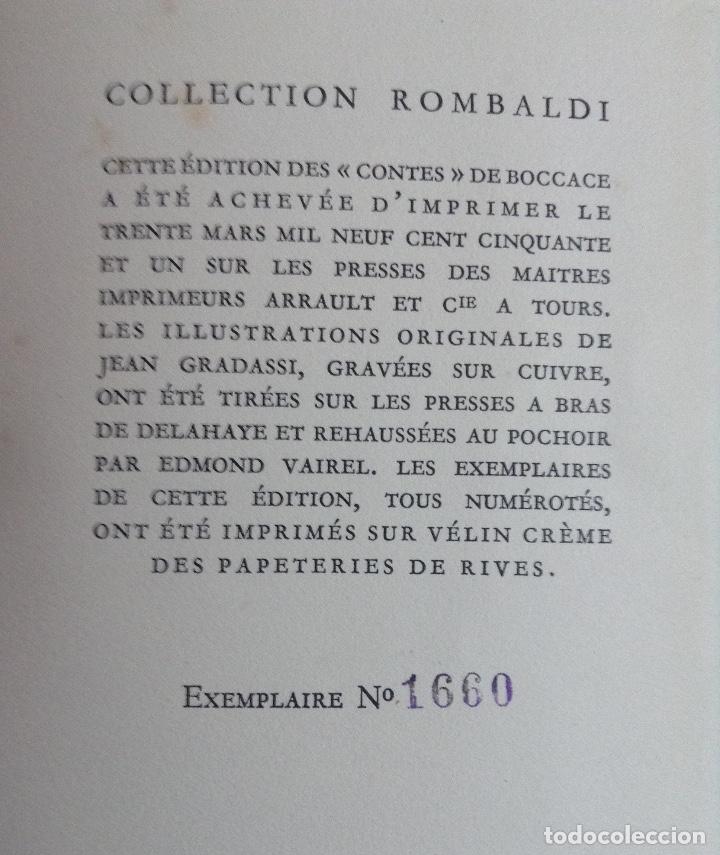 Libros de segunda mano: CONTES DE BOCCACE GRABADOS ORIGINALES DE JEAN GRADASSI EDICION NUMERADA - Foto 5